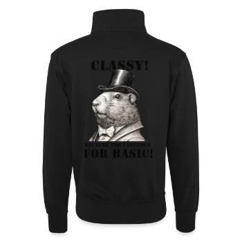 Drôle de Capybara - Sweat col montant zippé unisexe - noir - Dos