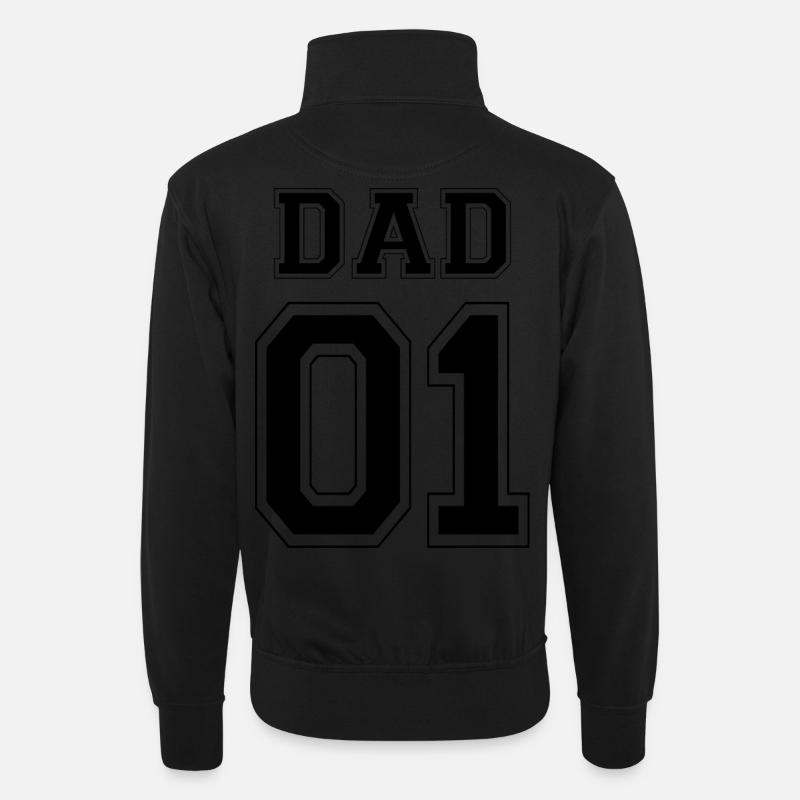 DAD 01 - Black Edition - Unisex Pullover mit Zip-Kragen - Schwarz