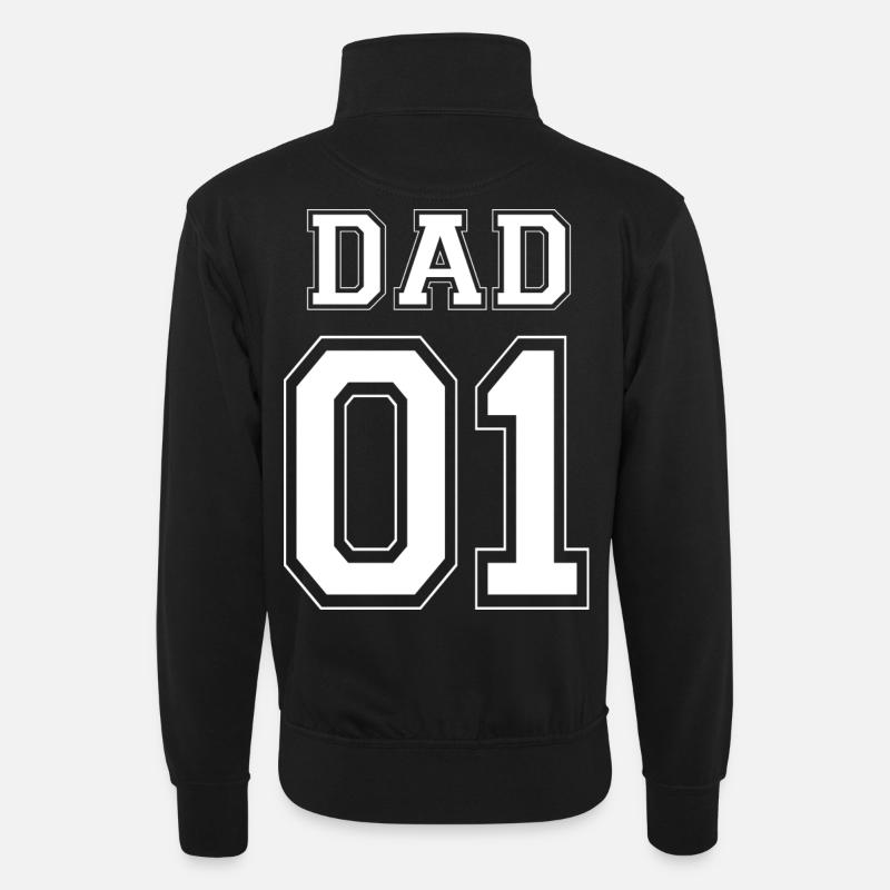 PAPA 01 - Édition blanche - Sweat col montant zippé unisexe - noir