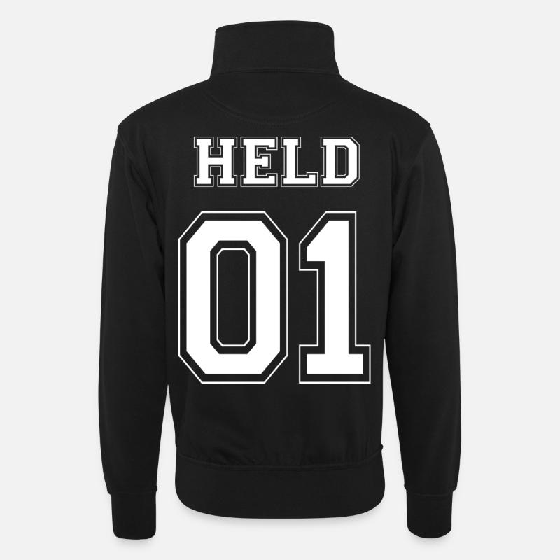 HELD 01 - White Edition - Unisex sweater with zip collar - black