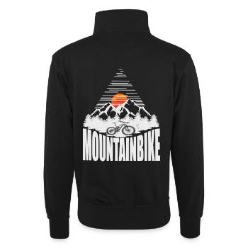 Mountain bike - Unisex sweater with zip collar - black - Back