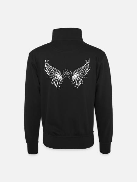 Flügel für FEEN - Unisex Pullover mit Zip-Kragen - Schwarz