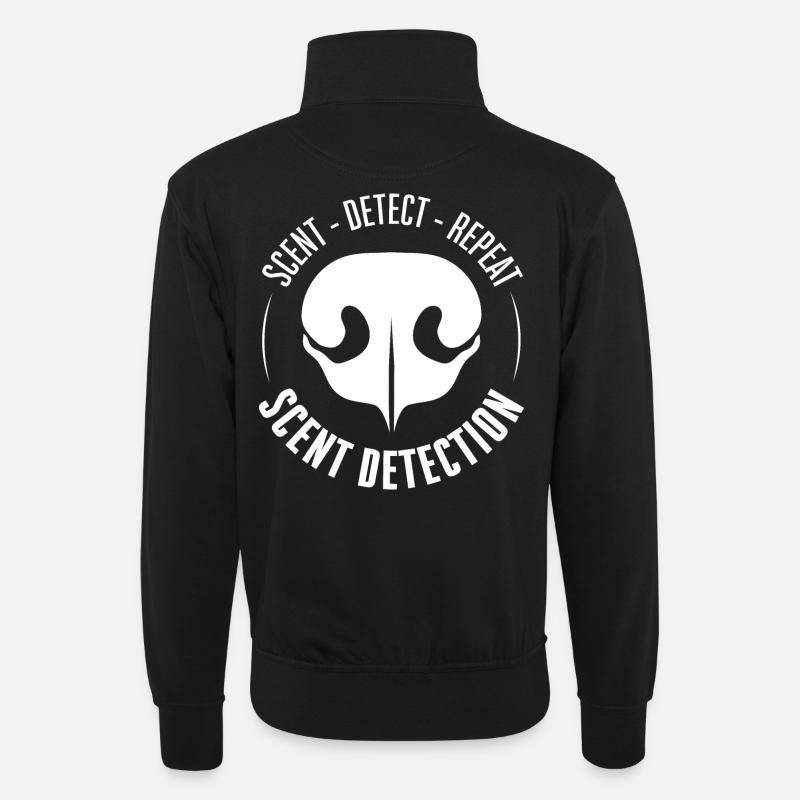 SCENT DETECTION Hundetraining Hunde Suchhunde - Unisex Pullover mit Zip-Kragen - Schwarz