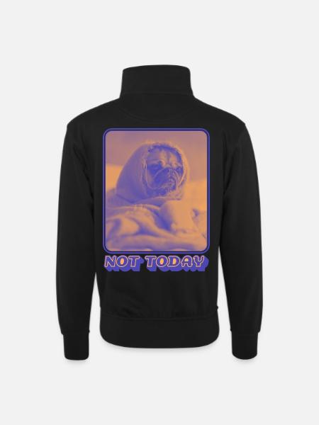 Not Today – Tired Pug Vibes - Unisex sweater with zip collar - black