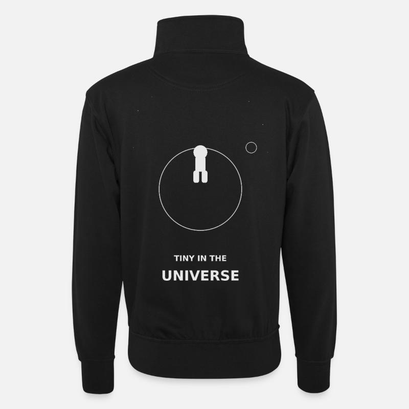 Tiny in the Universe - Unisex sweater with zip collar - black