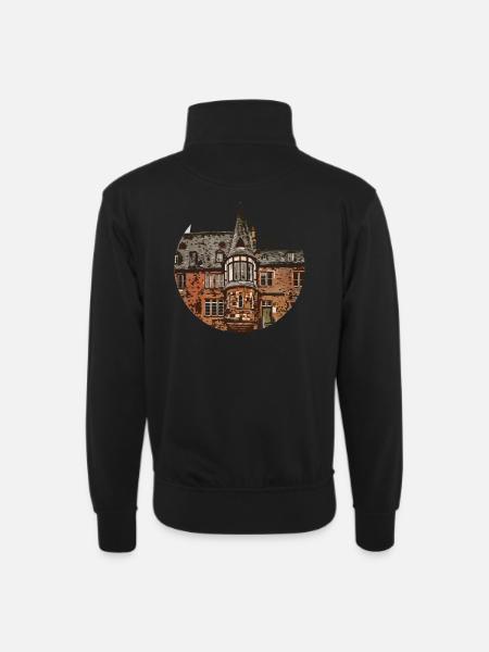 1250 German House East - Unisex sweater with zip collar - black