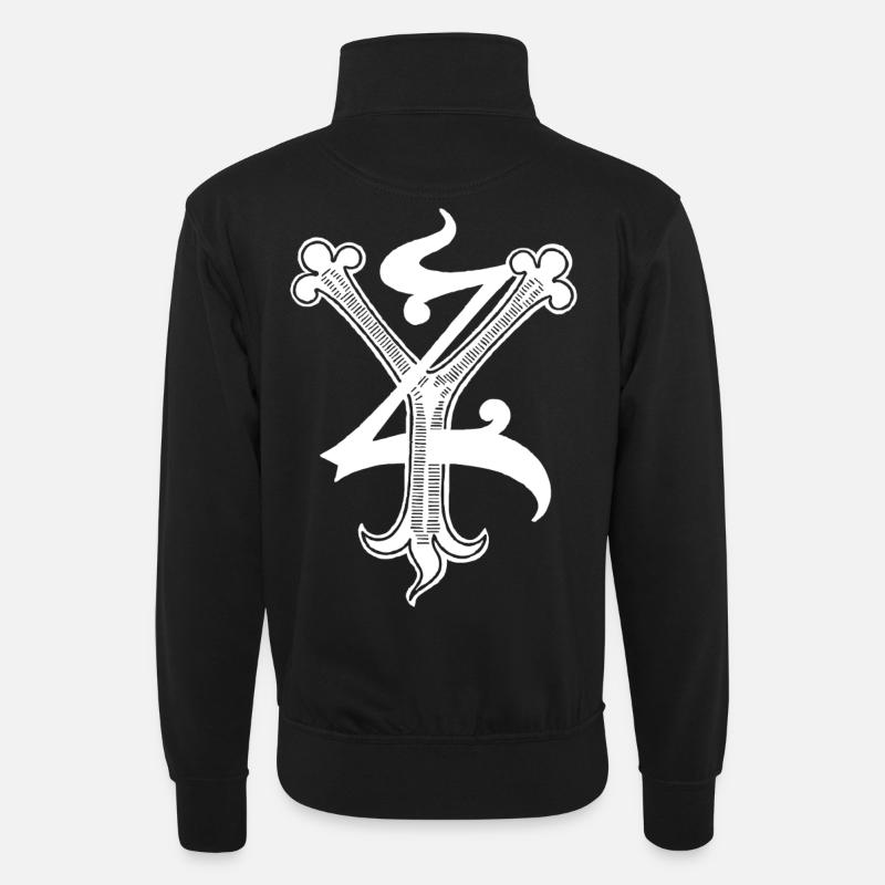 Lettres YZ Rapp art - Sweat col montant zippé unisexe - noir