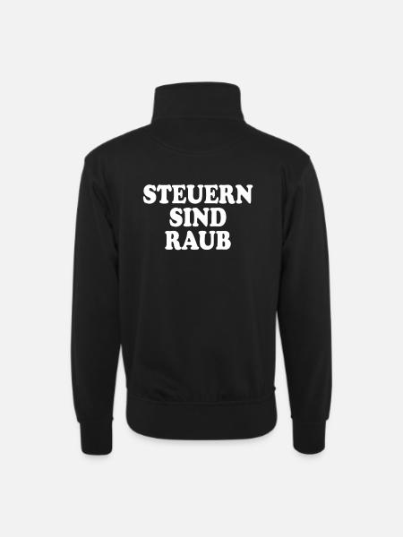 Taxes Are Robbery & Theft Taxation Is Theft - Unisex sweater with zip collar - black