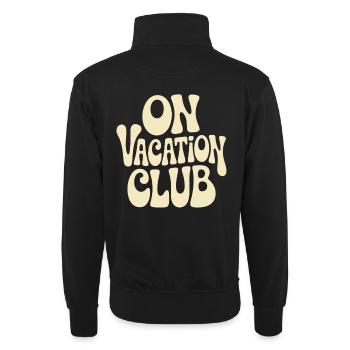 Vacation Club Summer Festival Vacation Beach Vacation - Unisex sweater with zip collar - black - Back