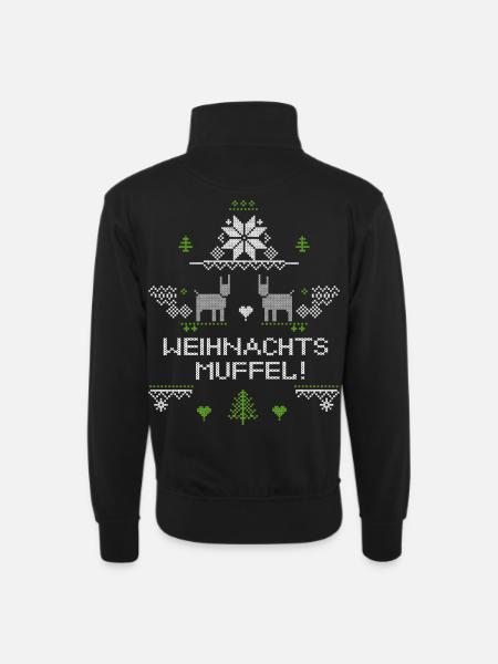 Christmas grouch, Ugly Christmas - Unisex sweater with zip collar - black