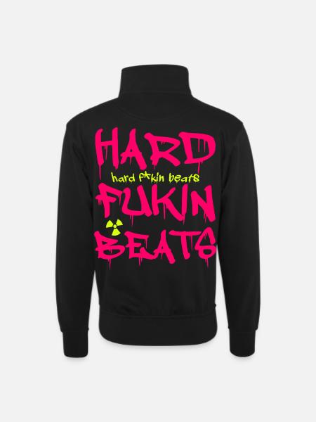 Hard Fukin Beats Graffiti Tee - Unisex sweater with zip collar - black