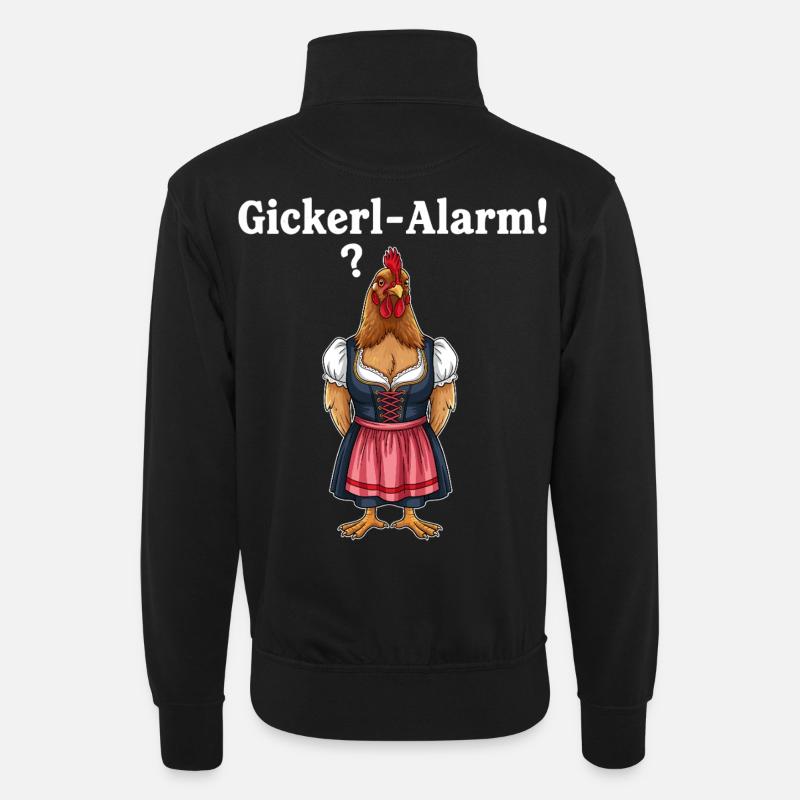 Alarme gickerl ! - Sweat col montant zippé unisexe - noir