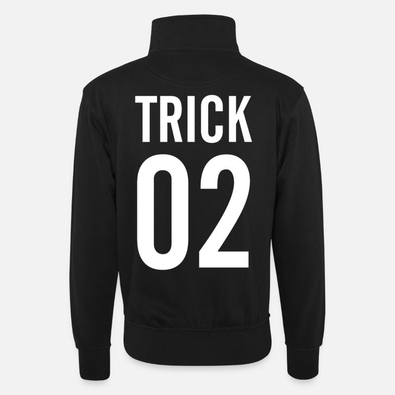TRICK - Unisex sweater with zip collar - black