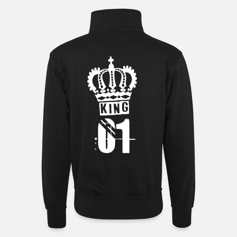 KING - Unisex sweater with zip collar - black