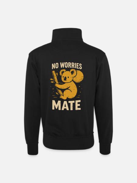 No stress, buddy - Unisex sweater with zip collar - black