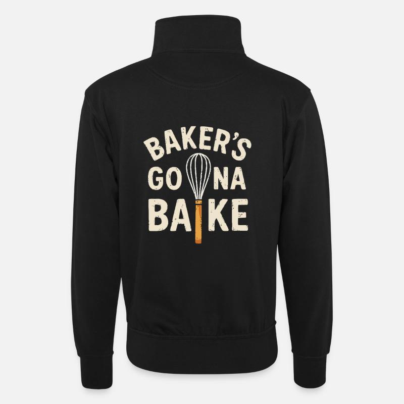 Backhelden in action - Unisex sweater with zip collar - black
