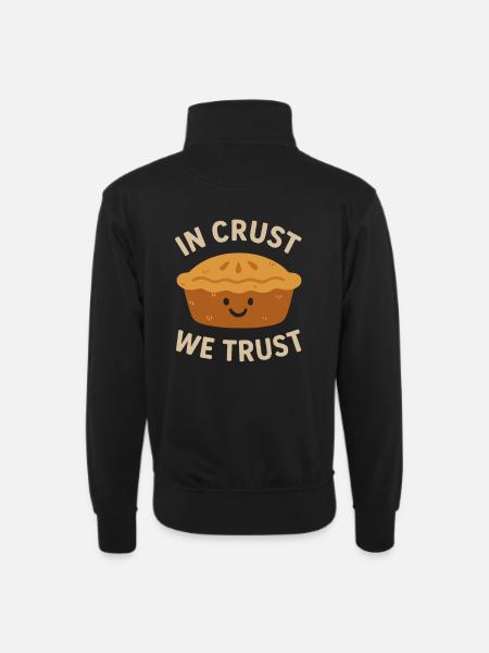 In Crust We Trust - Unisex sweater with zip collar - black