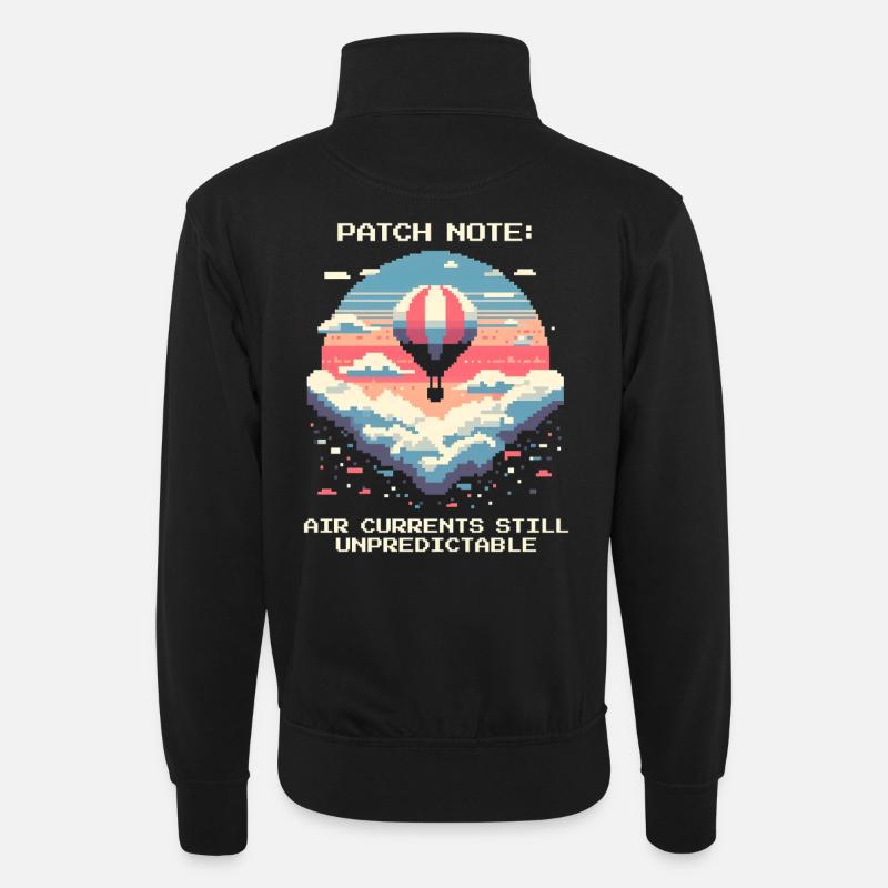Luftströmung chaotisch | Ballonfahrt Thermik - Unisex Pullover mit Zip-Kragen - Schwarz
