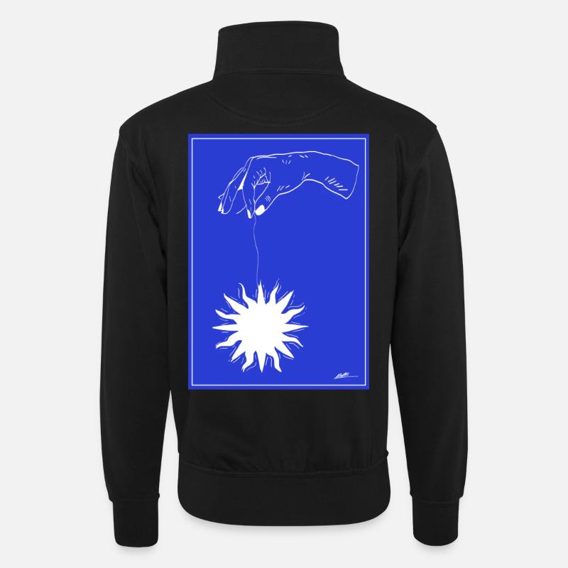 Glanz - Unisex Pullover mit Zip-Kragen - Schwarz