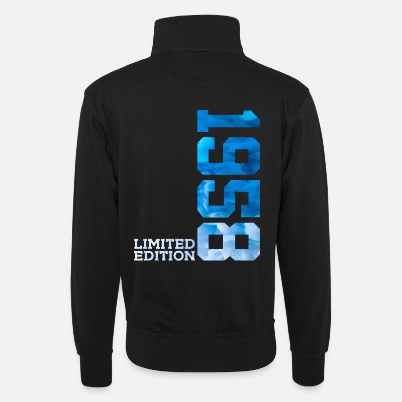 68TH BIRTHDAY LIMITED EDITION 1958 - Unisex sweater with zip collar - black