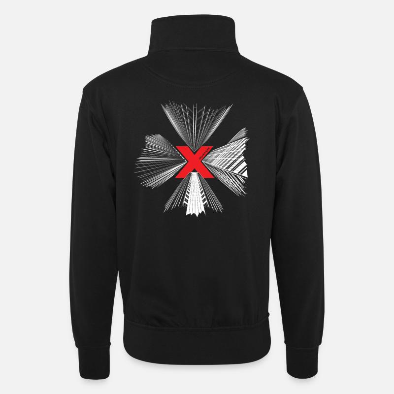 Skyscraper, Hochhaus, Skyline, NYC - Unisex sweater with zip collar - black