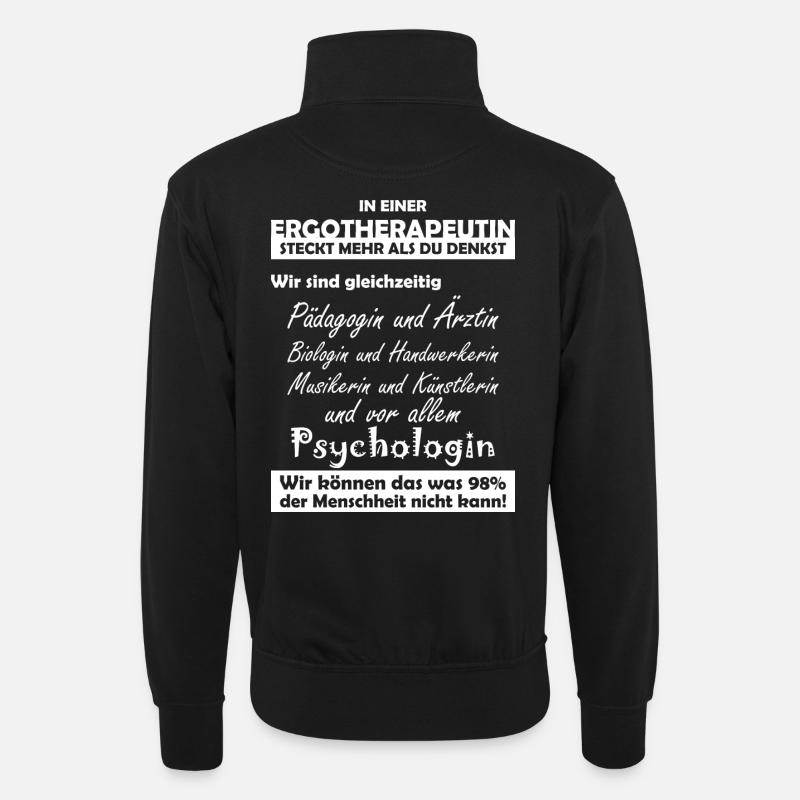 Ergotherapeutin - Unisex Pullover mit Zip-Kragen - Schwarz