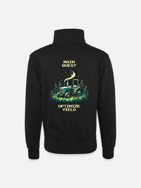 Yield Maximization | Precision Farming active - Unisex sweater with zip collar - black