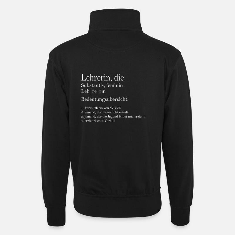 Definition teacher - Unisex sweater with zip collar - black