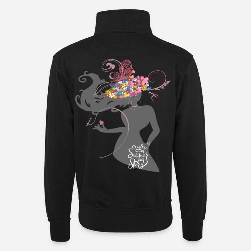 Fille Été - Sweat col montant zippé unisexe - noir