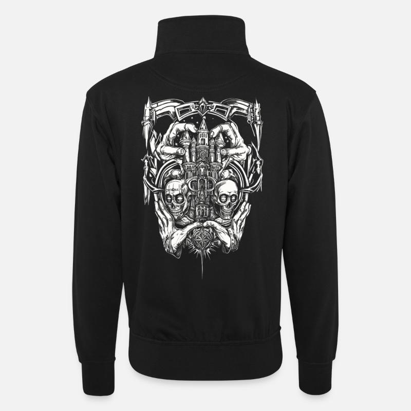 conception de tatouage streetpunk - Sweat col montant zippé unisexe - noir
