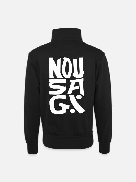 NousagiBrand - Sweat col montant zippé unisexe - noir