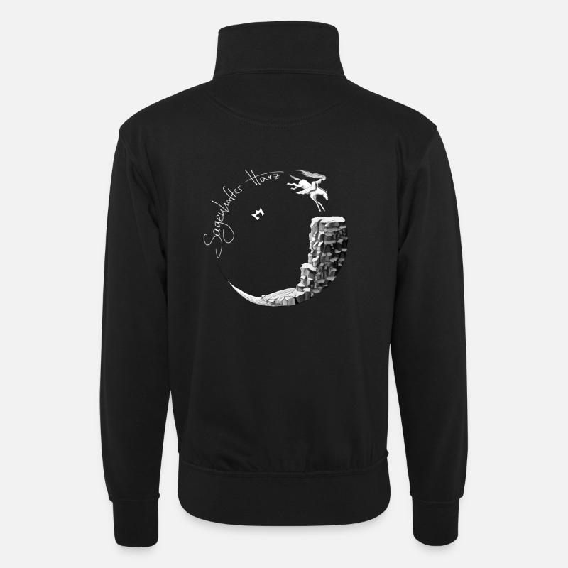 Sagenhafter Harz | dunkles Design - Unisex Pullover mit Zip-Kragen - Schwarz