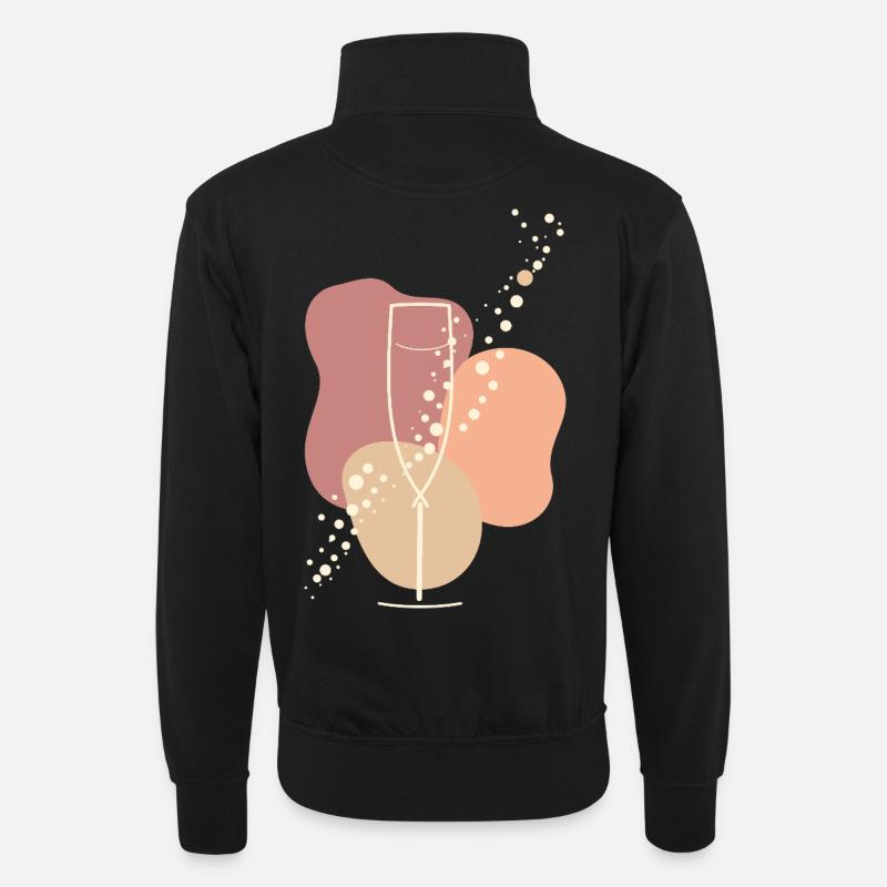 Sparkling wine lover Sparkling Aura - Unisex sweater with zip collar - black
