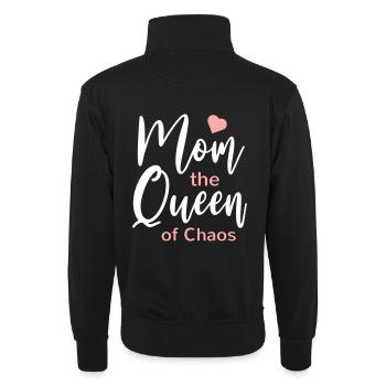 Mama Chaos Queen Mutter Geschenk lustig - Unisex Pullover mit Zip-Kragen - Schwarz - Hinten