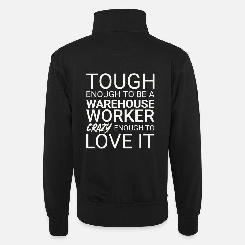 Warehouse Worker Crazy - Unisex sweater with zip collar - black