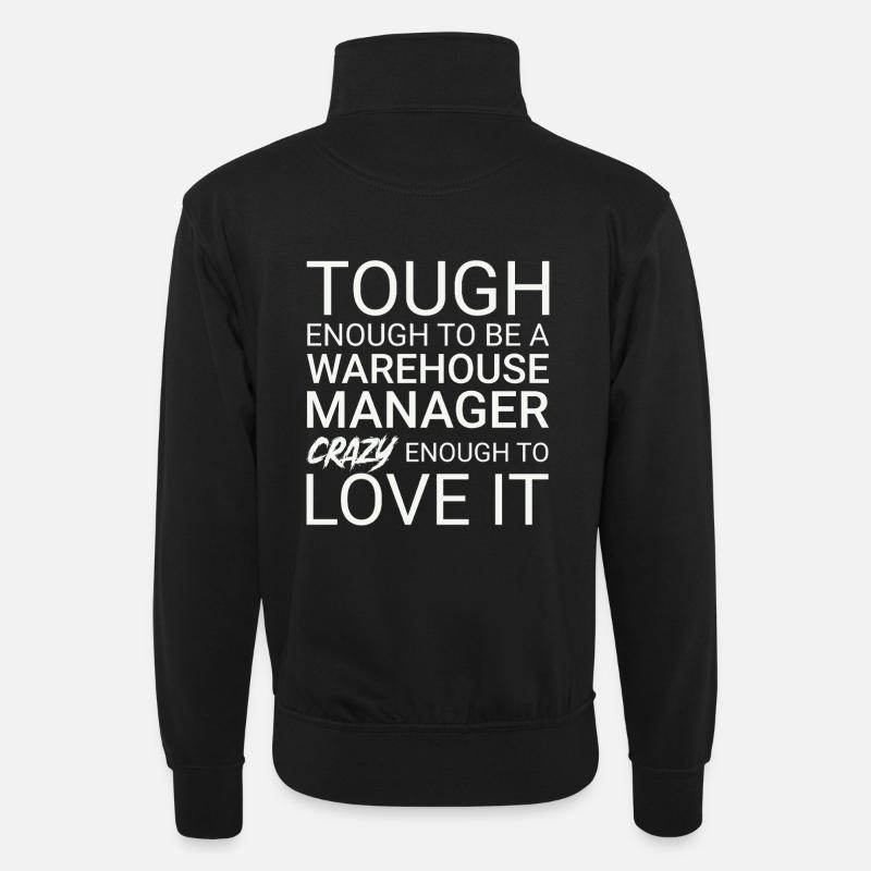 Warehouse Manager Crazy - Unisex sweater with zip collar - black