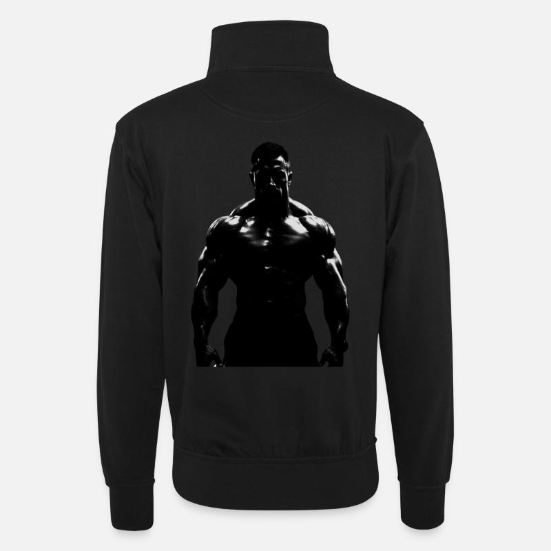 Bodybuilder 1 - Unisex sweater with zip collar - black