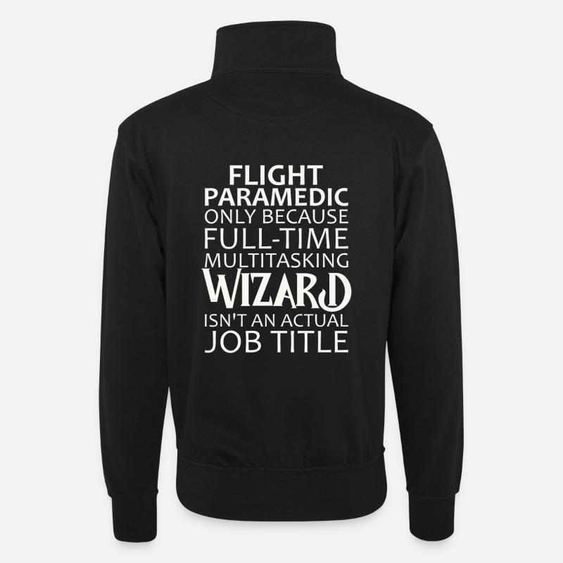 Flight Paramedic Wizard Luftrettung - Unisex Pullover mit Zip-Kragen - Schwarz