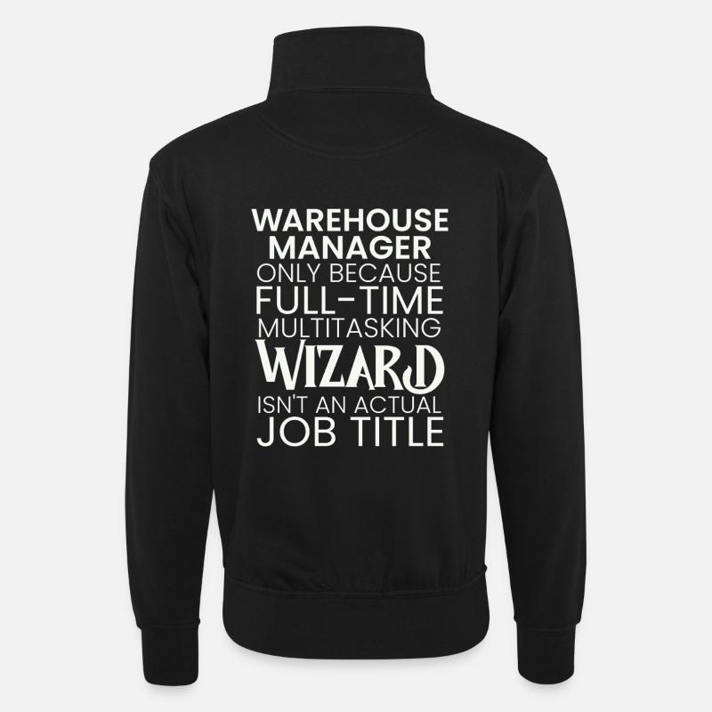 Warehouse Manager multitasking Wizard - Unisex sweater with zip collar - black