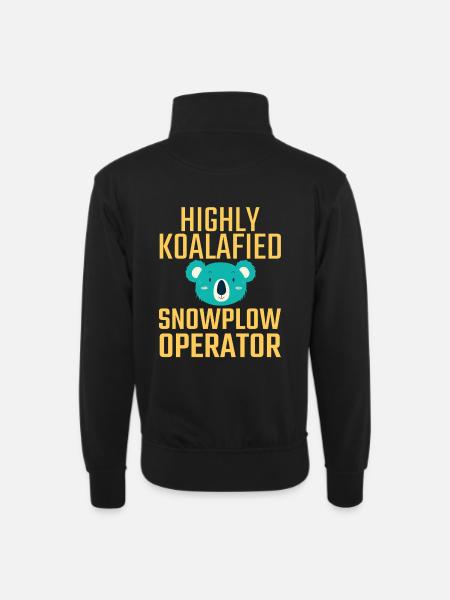 Snowplow Operator Koalafied - Unisex sweater with zip collar - black