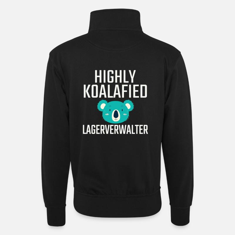 Lagerverwalter Koalafied - Unisex Pullover mit Zip-Kragen - Schwarz
