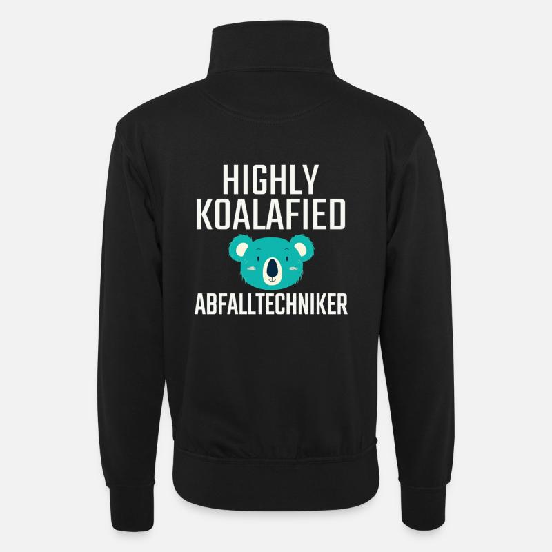 Technicien des déchets Koalafied - Sweat col montant zippé unisexe - noir