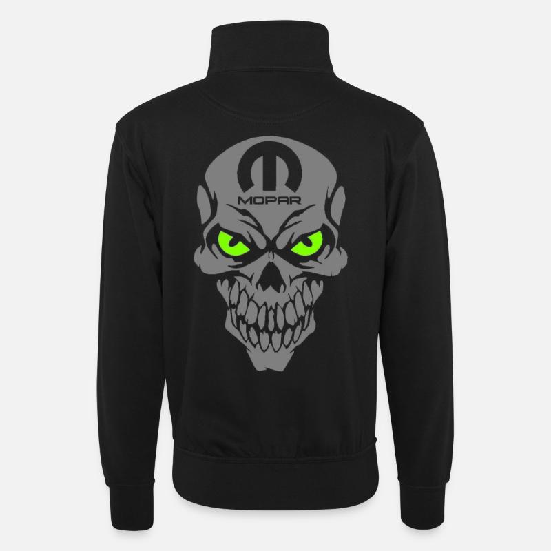 Mopar Skull - Unisex Pullover mit Zip-Kragen - Schwarz