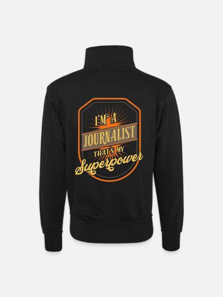 journalist - Unisex sweater with zip collar - black
