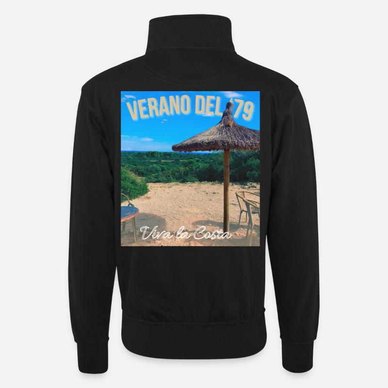Verano Del 79 Costa - Unisex Pullover mit Zip-Kragen - Schwarz