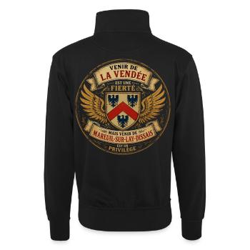 Fierté Vendée - Mareuil-sur-Lay-Dissais Privilège  - Sweat col montant zippé unisexe - noir - Dos