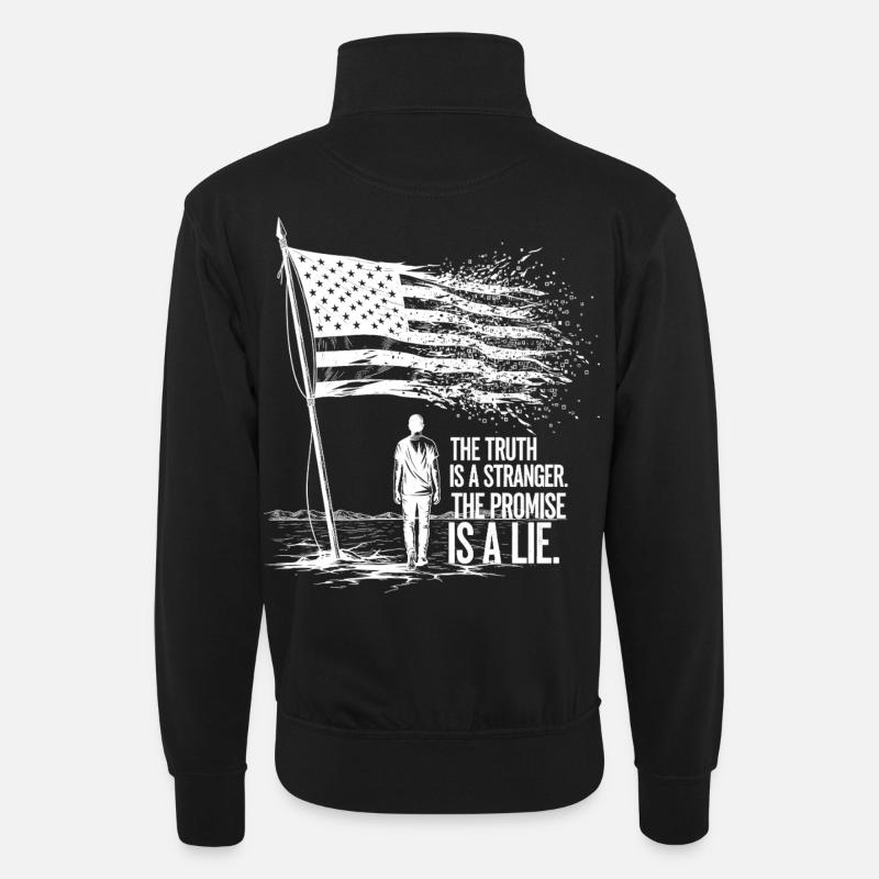 La vérité est étrangère - Sweat col montant zippé unisexe - noir