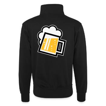 Bavarian Beer Mug (German Glass / R / / / 3C) - Unisex sweater with zip collar - black - Back