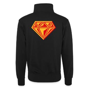Diamant (pierre précieuse / brillant / symbole / rouge / 2C) - Sweat col montant zippé unisexe - noir - Dos