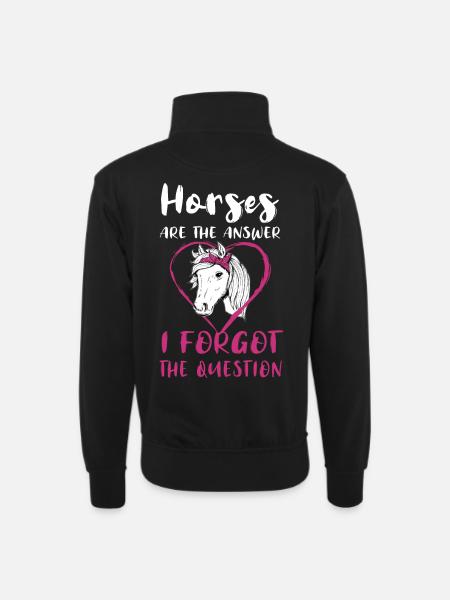 Hester er svaret Jeg glemte spørsmålet Hester - Unisex-genser med glidelåskrage - svart